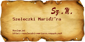 Szeleczki Marióra névjegykártya